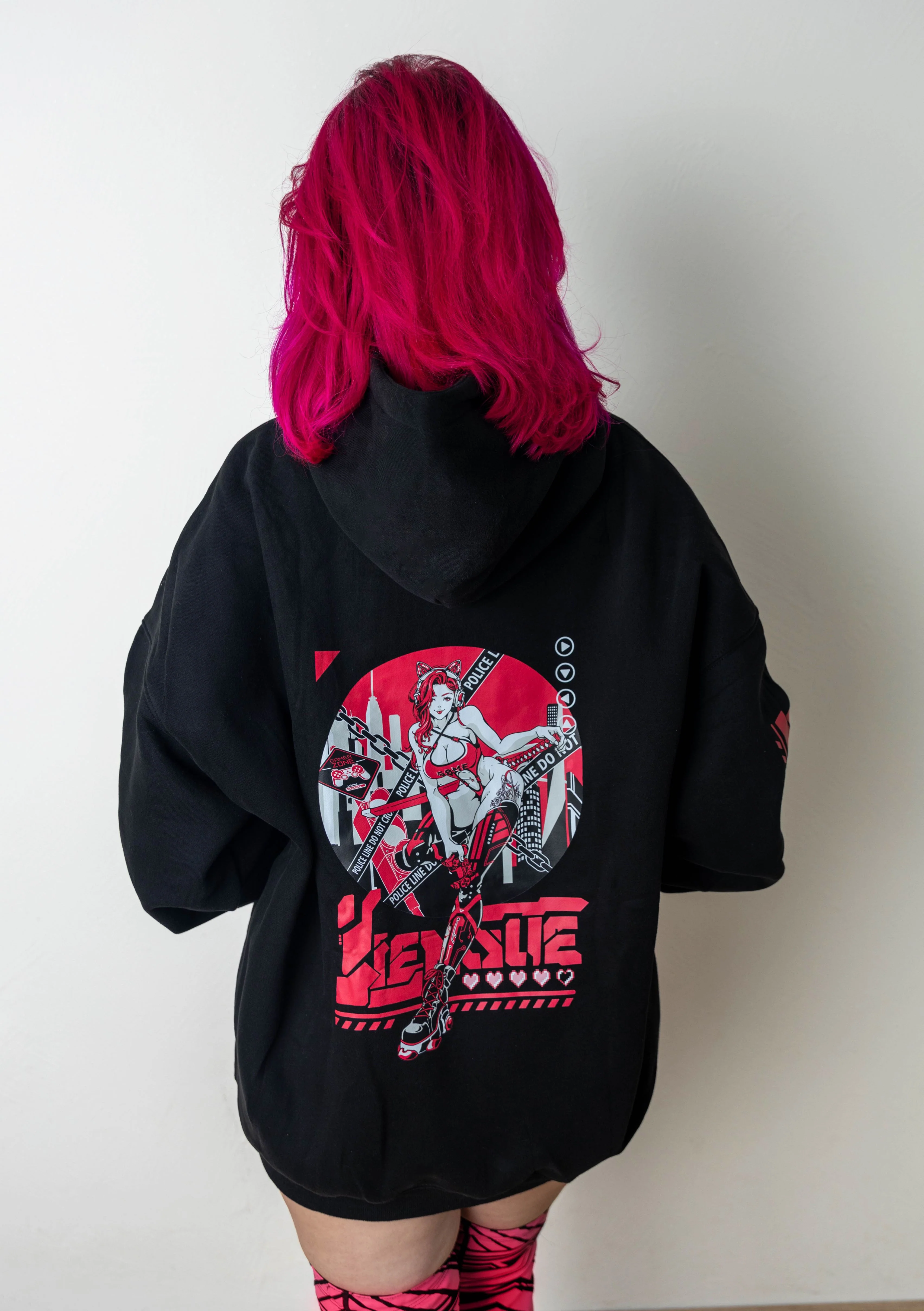 UNISEX Hoodie: Cyber / Gamer Girl - Image 6