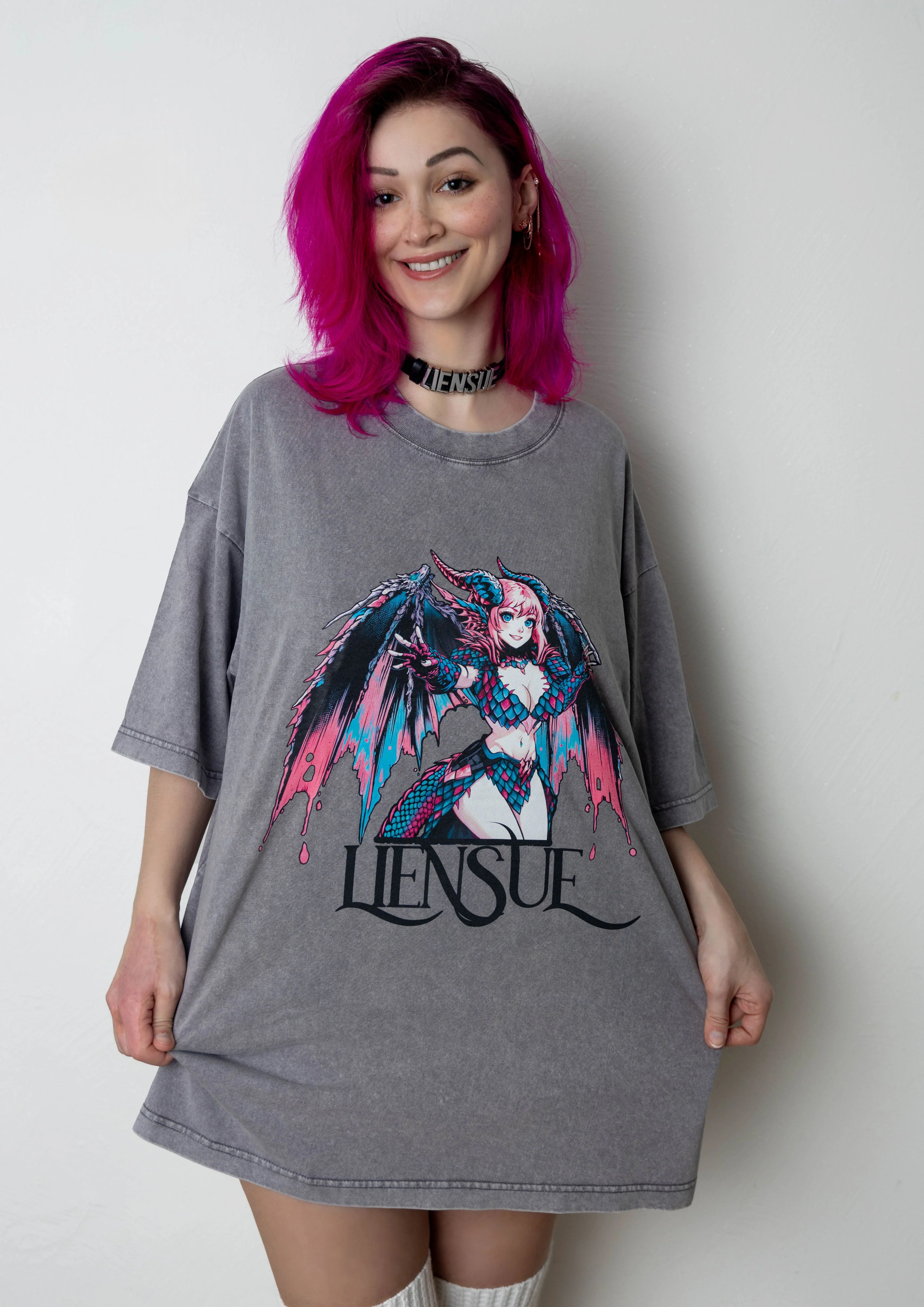 UNISEX T-Shirt: Grey Dragon - Image 3